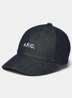 Embroidered logo denim cap