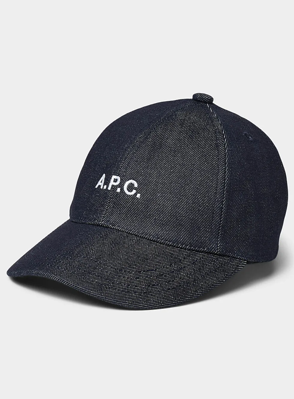 Embroidered logo denim cap