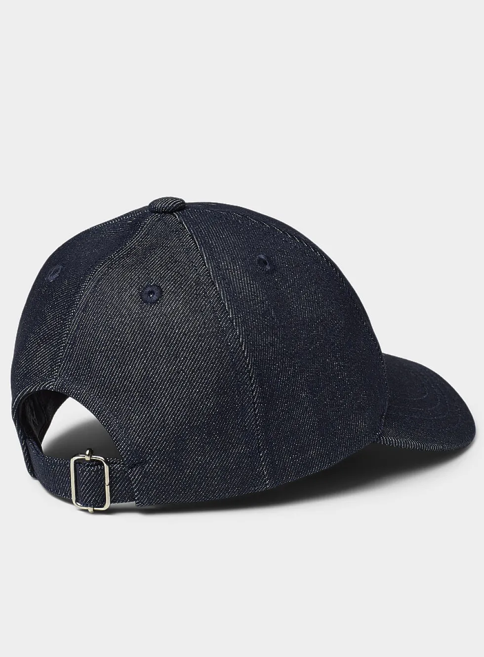 Embroidered logo denim cap