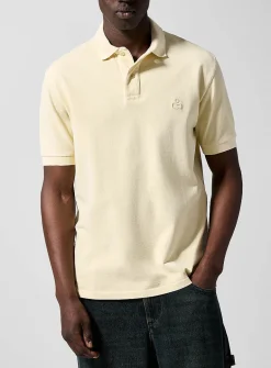 Embroidered logo faded piqué polo shirt