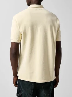 Embroidered logo faded piqué polo shirt