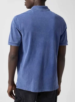 Embroidered logo faded piqué polo shirt