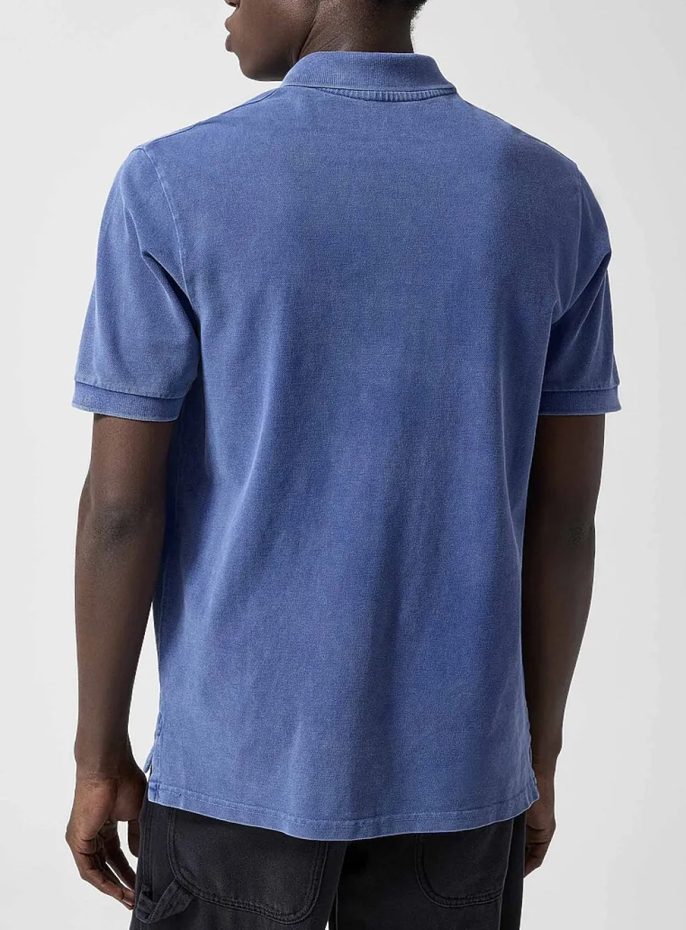 Embroidered logo faded piqué polo shirt