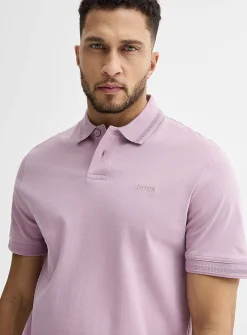 Embroidered logo interlock jersey polo