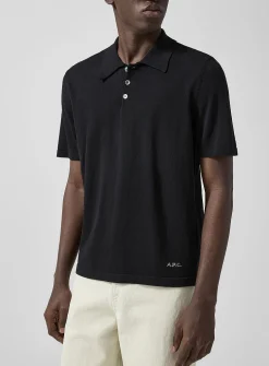 Embroidered logo knit polo shirt