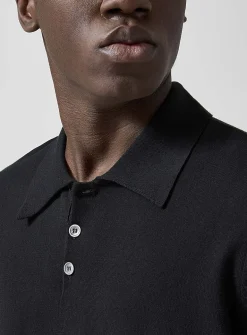Embroidered logo knit polo shirt