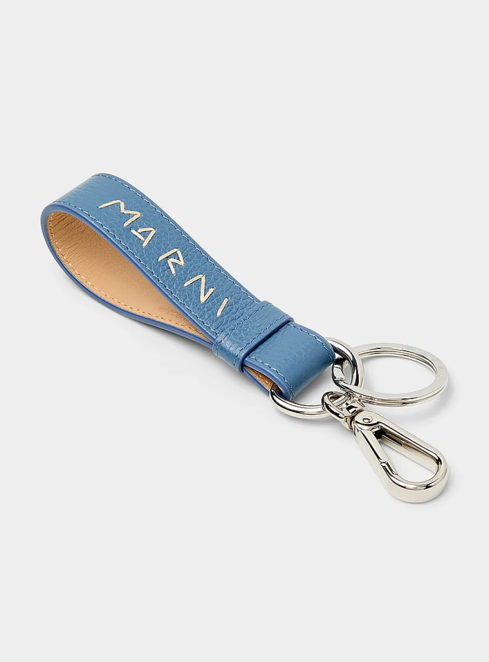 Embroidered logo leather key chain