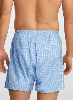Embroidered logo poplin boxer
