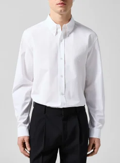Embroidered logo poplin shirt