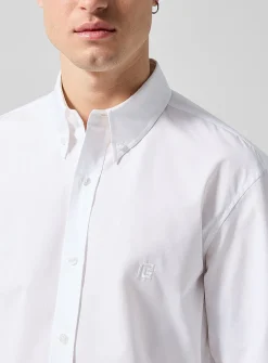 Embroidered logo poplin shirt