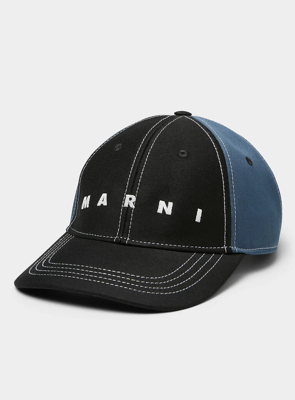 Embroidered logo two-tone cap
