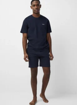 Embroidered logo waffle T-shirt