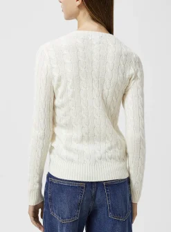 Embroidered logo wool and cashmere sweater