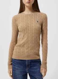 Embroidered logo wool and cashmere sweater