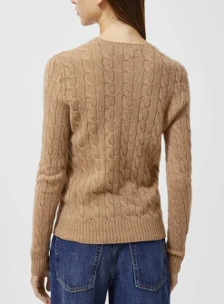 Embroidered logo wool and cashmere sweater
