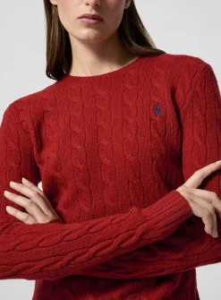 Embroidered logo wool and cashmere sweater
