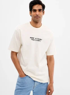 Embroidered message T-shirt