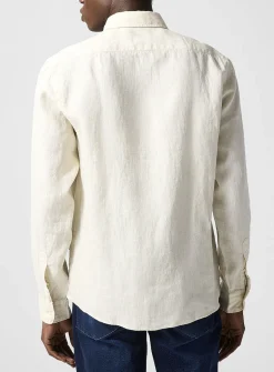 Embroidered monogram pure linen shirt