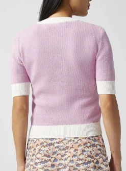 Embroidered patch wool sweater