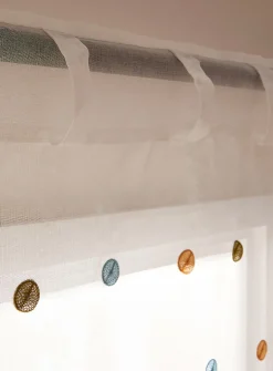 Embroidered polka dots sheer curtain