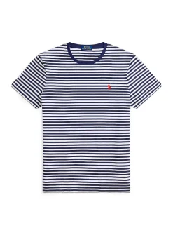 Embroidered rider dual-stripe T-shirt