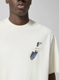 Embroidered shovel T-shirt