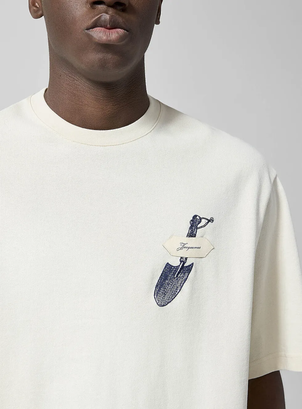 Embroidered shovel T-shirt