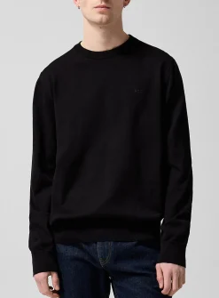 Embroidered signature pure cotton sweater
