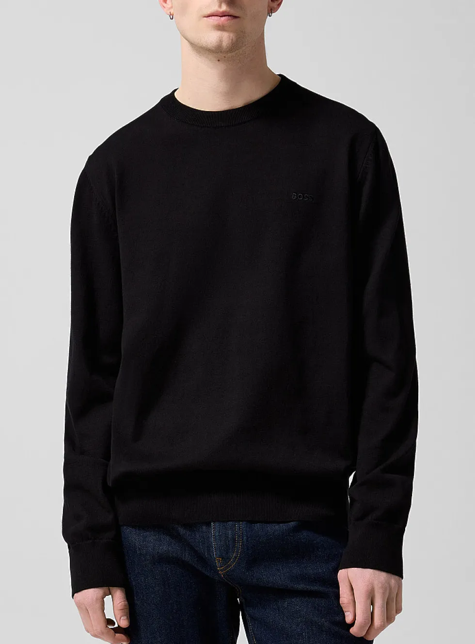 Embroidered signature pure cotton sweater