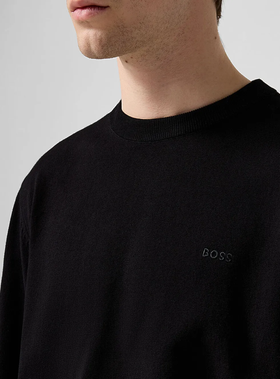 Embroidered signature pure cotton sweater