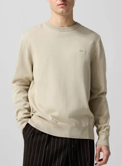 Embroidered signature pure cotton sweater