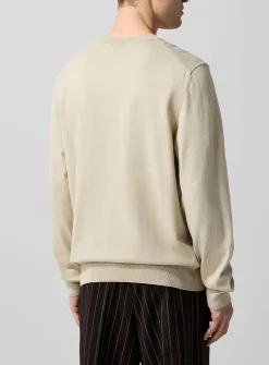 Embroidered signature pure cotton sweater
