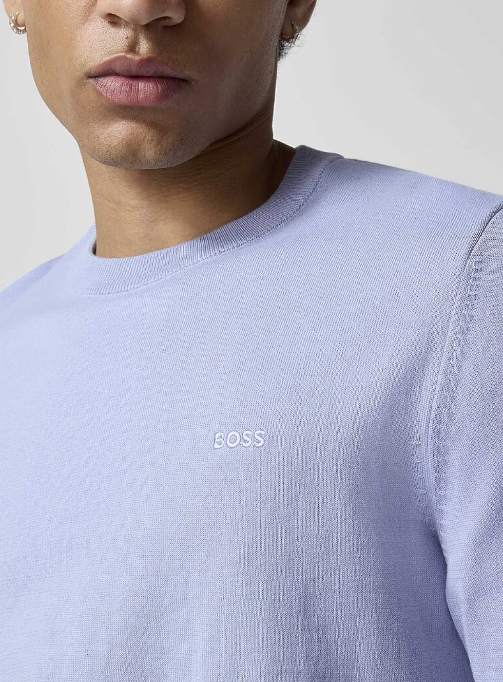 Embroidered signature pure cotton sweater