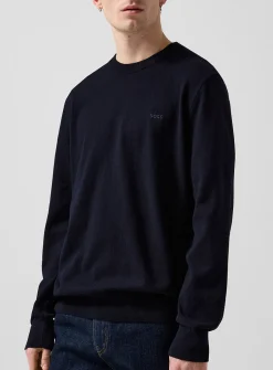 Embroidered signature pure cotton sweater