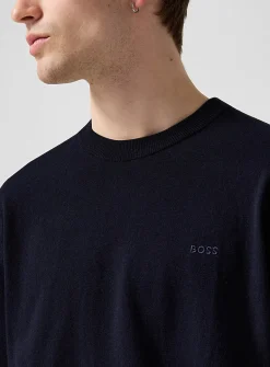 Embroidered signature pure cotton sweater