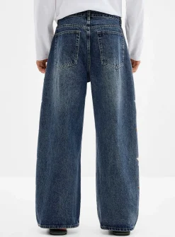 Embroidered star baggy jean