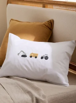 Embroidered trucks children's pillowcase