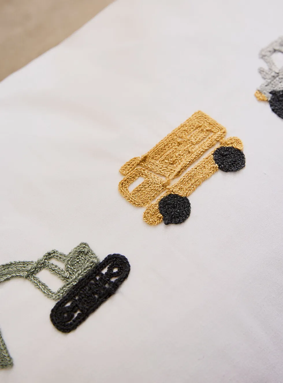 Embroidered trucks children's pillowcase