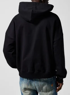 Embroidered-bead hoodie sweat