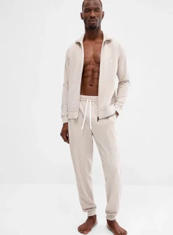 Embroidered-logo sand lounge joggers