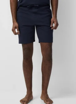 Embroidered-logo waffle pyjama short