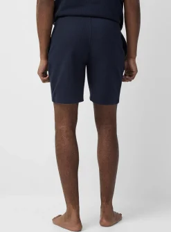 Embroidered-logo waffle pyjama short