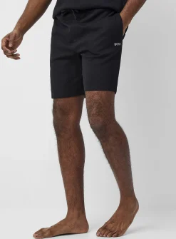 Embroidered-logo waffle pyjama short