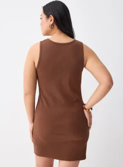 Embroidery detail fitted dress