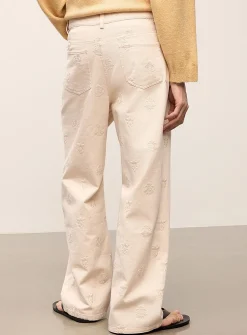 Embroidery twill pant