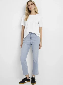 Emily distressed-detail stretch jean