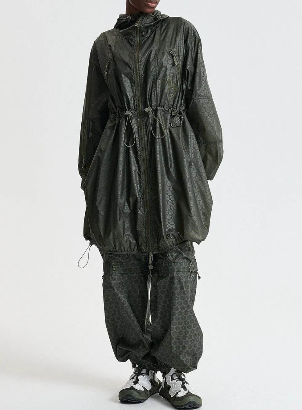 Emma long canvas windbreaker