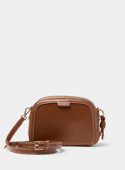 Emma topstitched crossbody bag