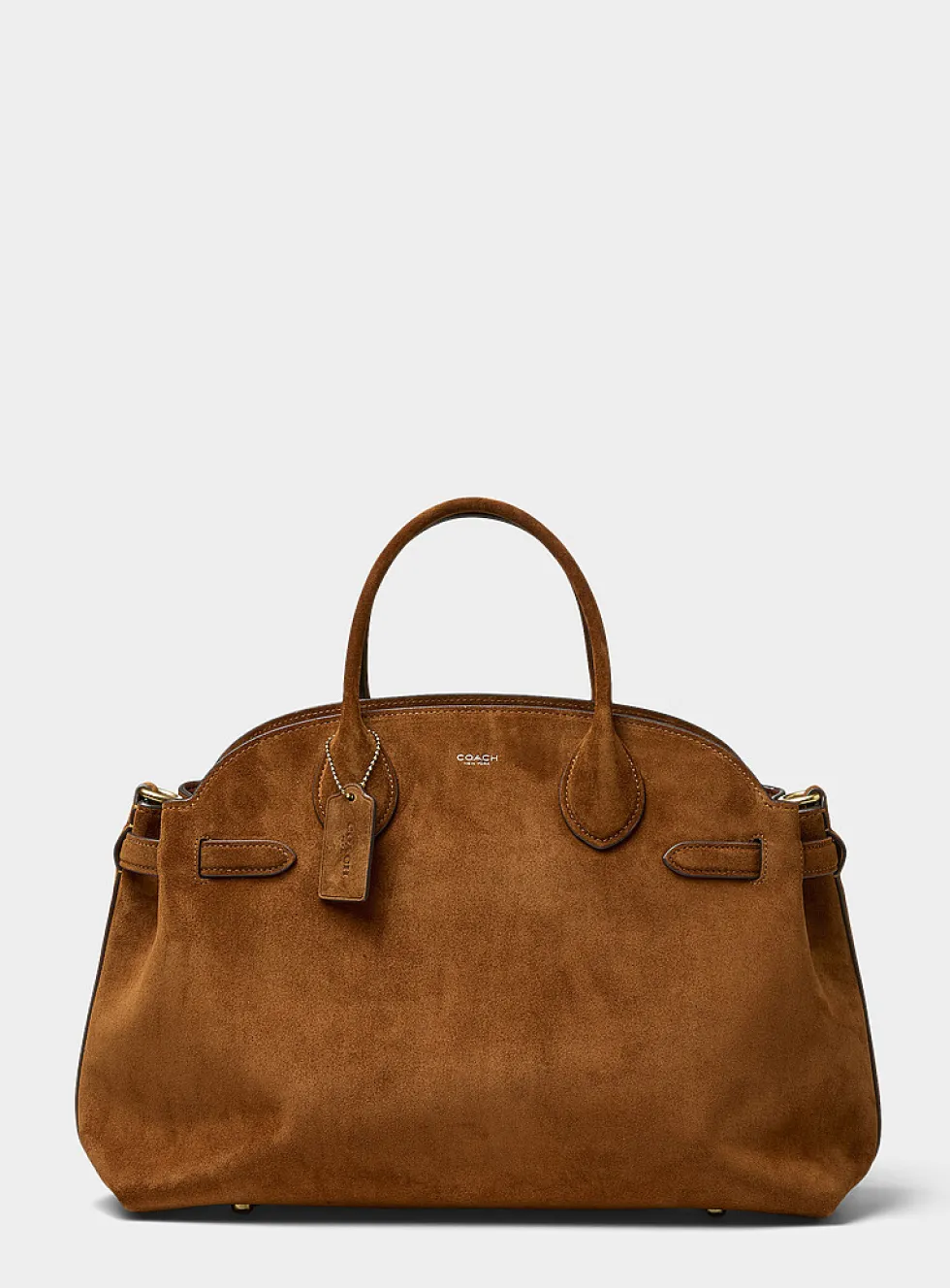 Empire caramel suede tote bag