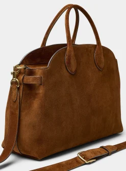 Empire caramel suede tote bag